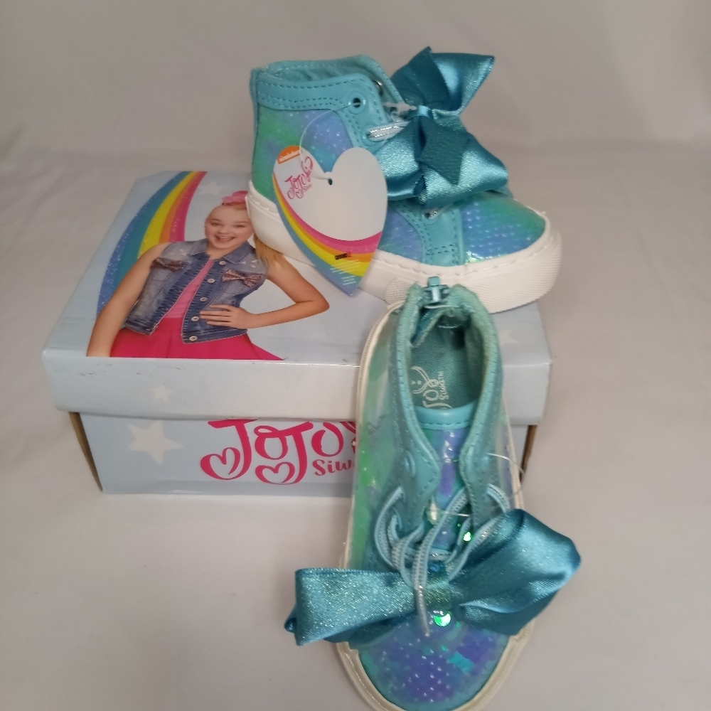 JoJo Siwa Nickelodeon Jojo Sequin Teal Sneaker Blue Size 5M